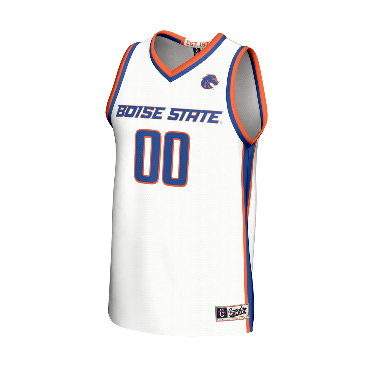 Boise State Broncos NIL Pick-A-Player Lightweight Basketball Fashion Jersey - White product image 3, provided for visual