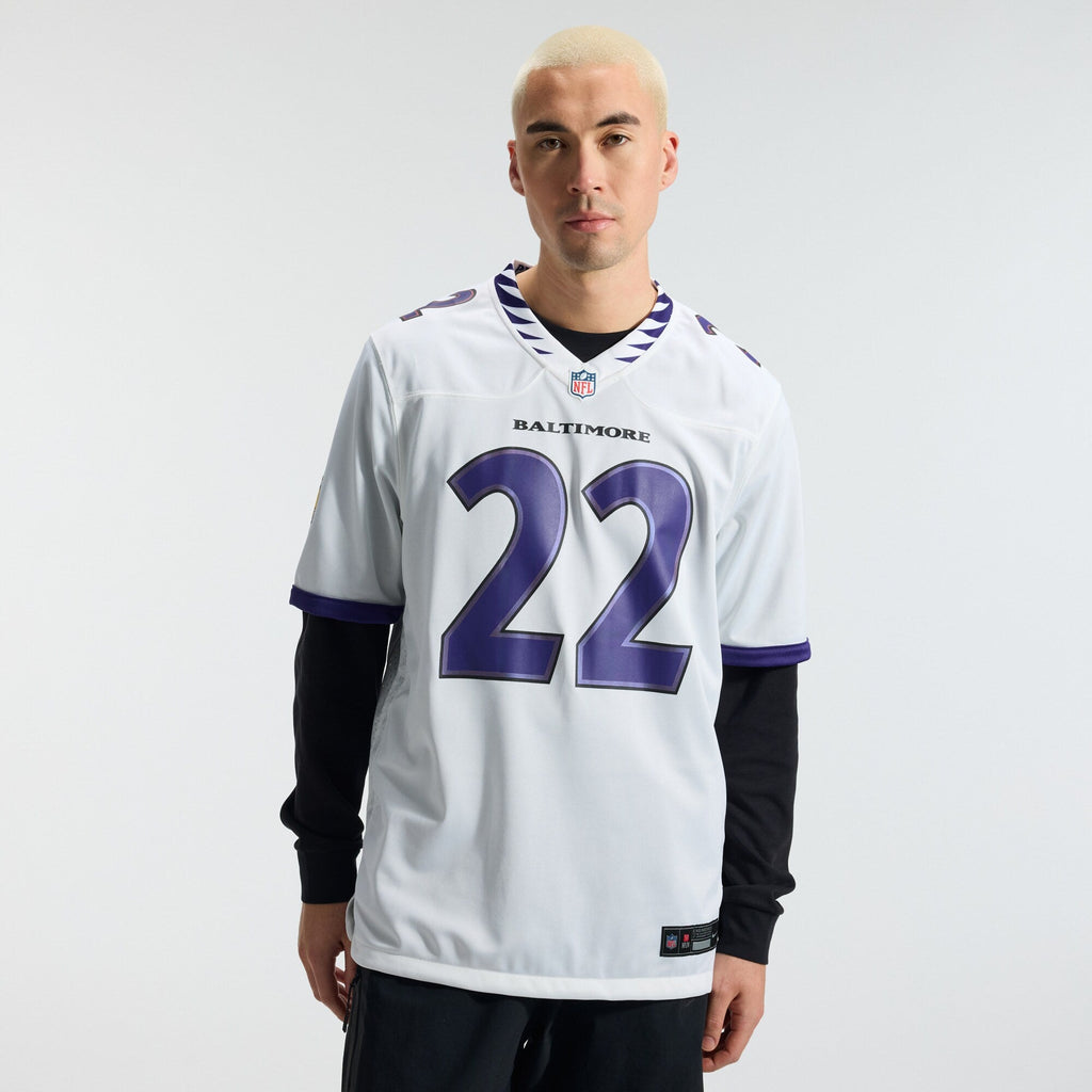Baltimore Ravens Derrick Henry White Game Jersey product image 3, provided for visual reference and product detail review