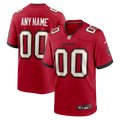 Red Tampa Bay Buccaneers Team Custom Game Jersey product image 1, provided for visual reference and product detail review