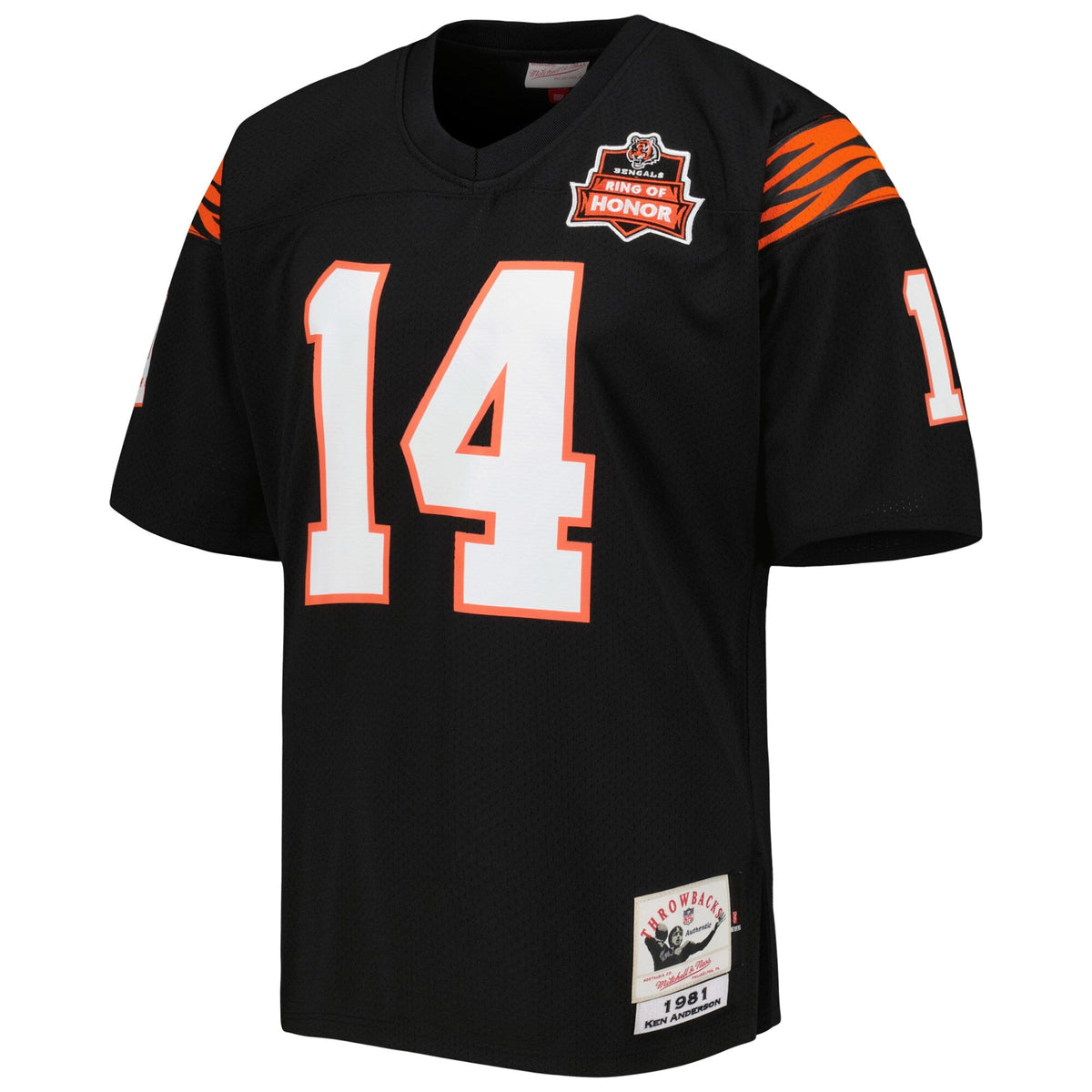Cincinnati Bengals 1981 Ken Anderson Black Authentic Throwback Retired Player Jersey product image 3, provided for visual