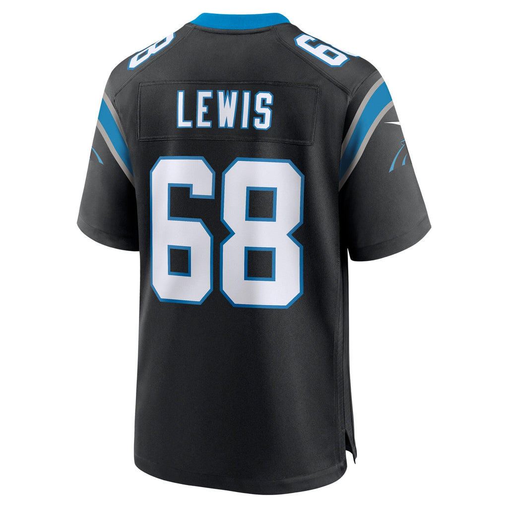 Carolina Panthers Damien Lewis Black Game Jersey product image 4, provided for visual reference and product detail review