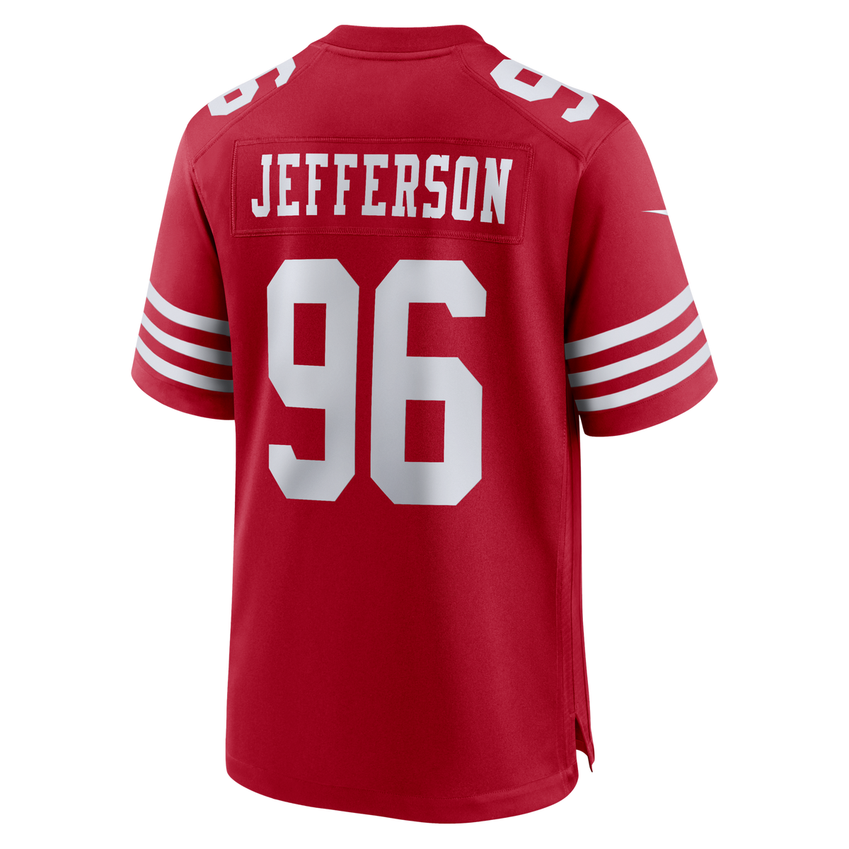 San Francisco 49ers Jordan Jefferson Scarlet Team Game Jersey product image 3, provided for visual reference and product