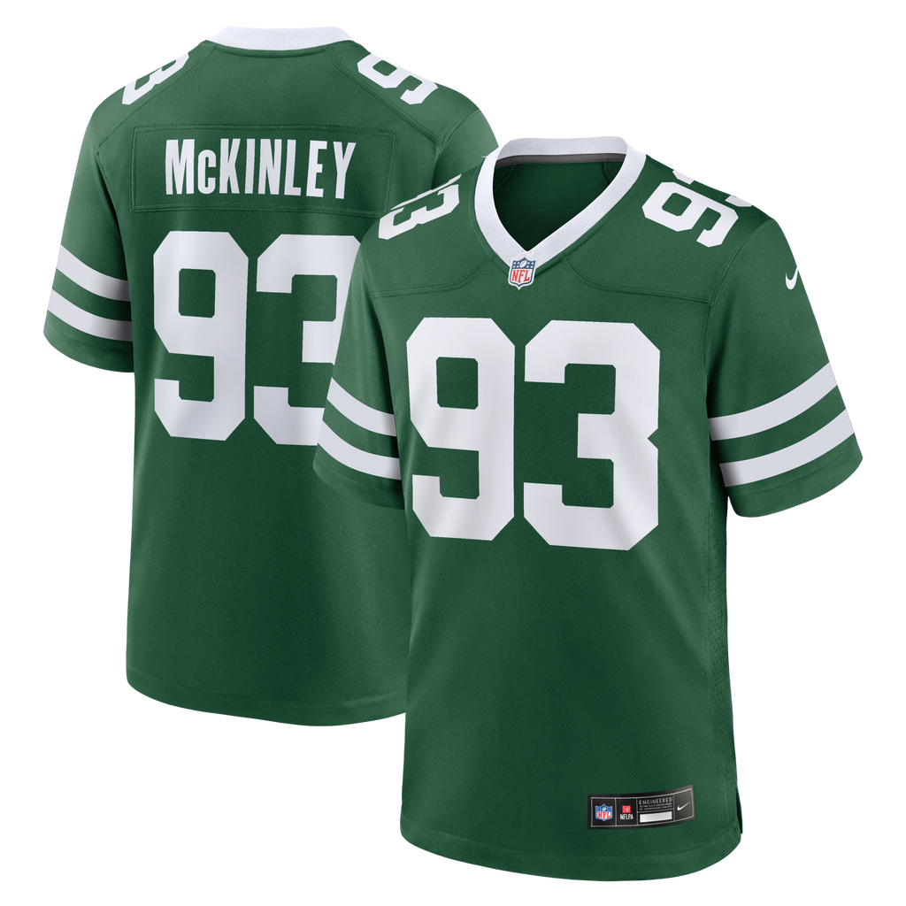 New York Jets Takk McKinley Legacy Green Team Game Jersey product image 1, provided for visual reference and product detail
