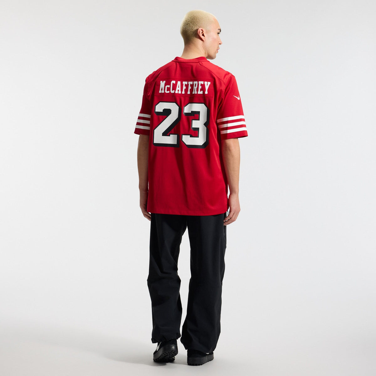 San Francisco 49ers Christian McCaffrey Scarlet Alternate Game Player Jersey product image 6, provided for visual reference