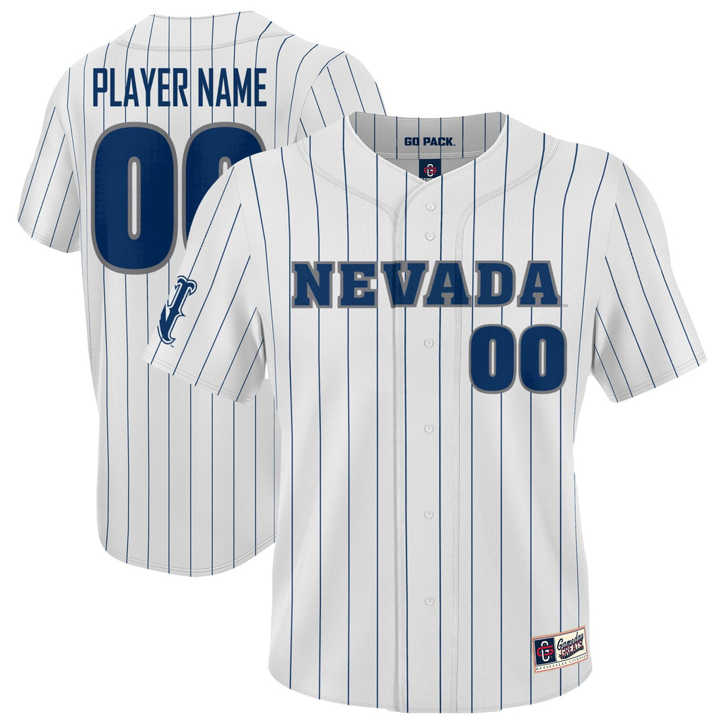 Nevada Wolf Pack Lightweight Collegiate Baseball Pinstripe NIL Pick-A-Player Fashion Jersey - White product image 2,