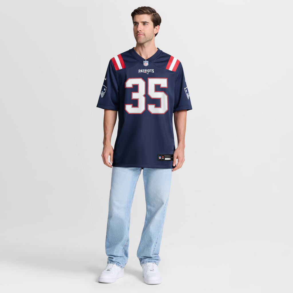 New England Patriots K.J. Britt Navy Team Game Jersey product image 3, provided for visual reference and product detail