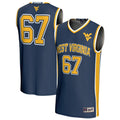 West Virginia Mountaineers Lightweight Collegiate Basketball Fashion Jersey - Navy product image 1, provided for visual