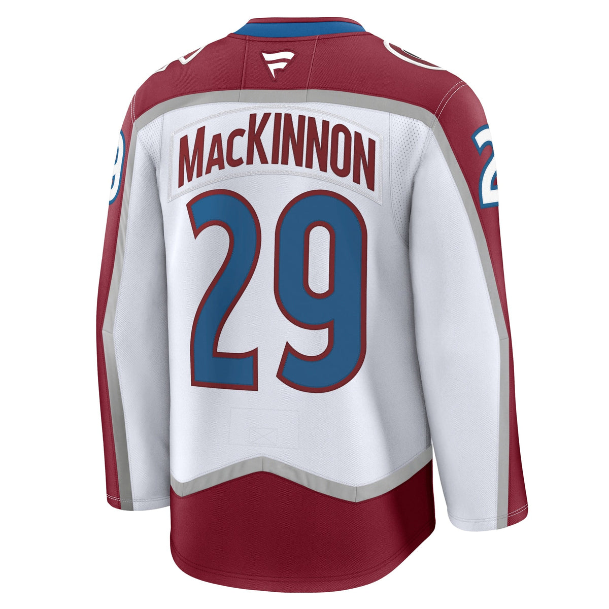 Colorado Avalanche Nathan MacKinnon White Away Premium Jersey product image 4, provided for visual reference and product