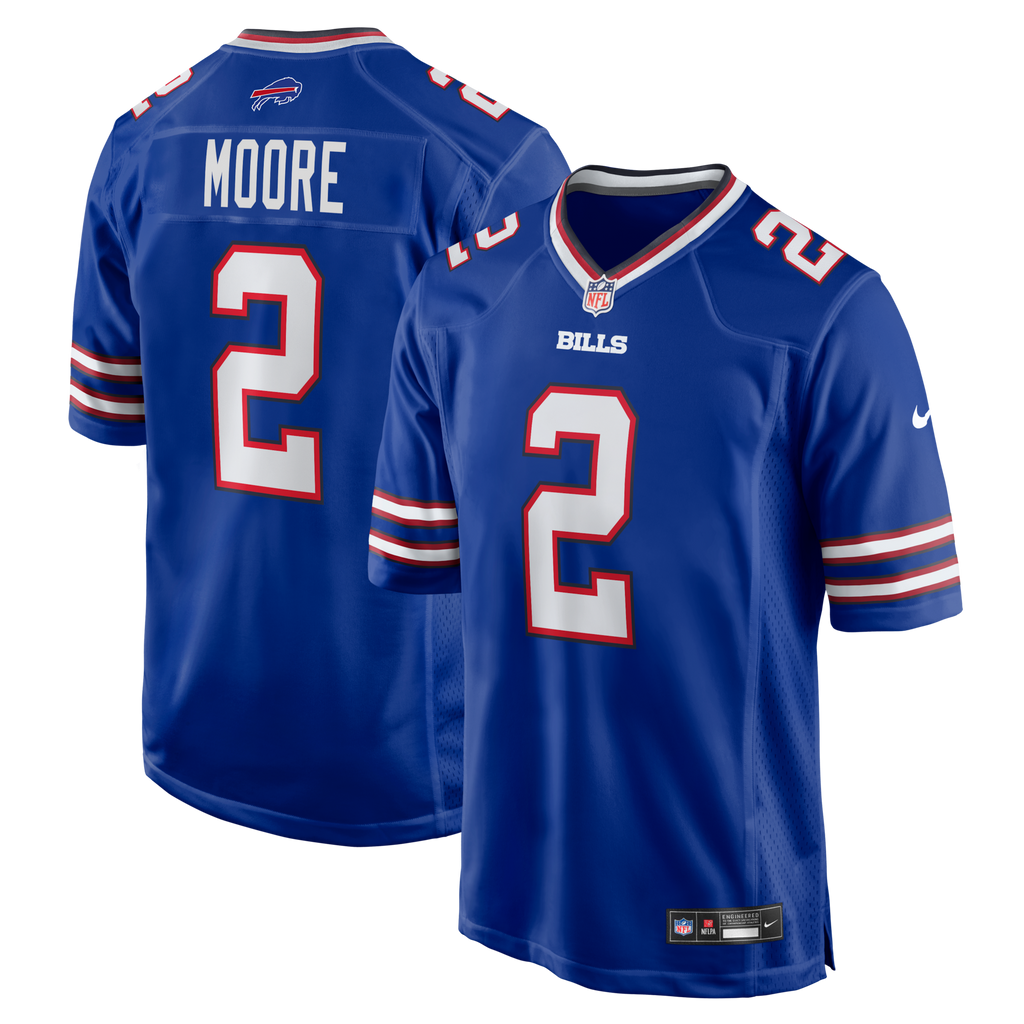 Buffalo Bills D.J. Moore Royal Game Jersey product image 2, provided for visual reference and product detail review