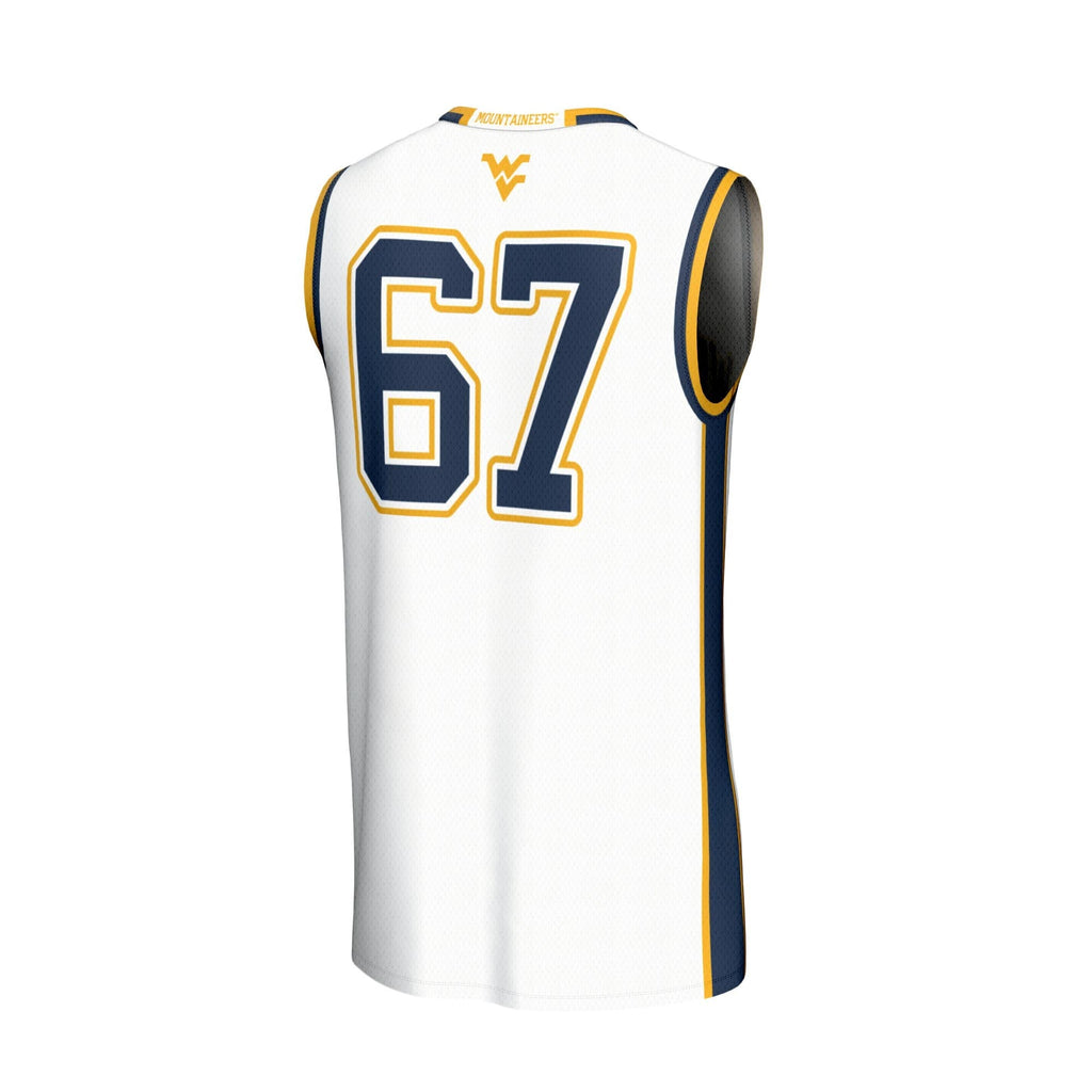 West Virginia Mountaineers Lightweight Collegiate Basketball Fashion Jersey - White product image 4, provided for visual