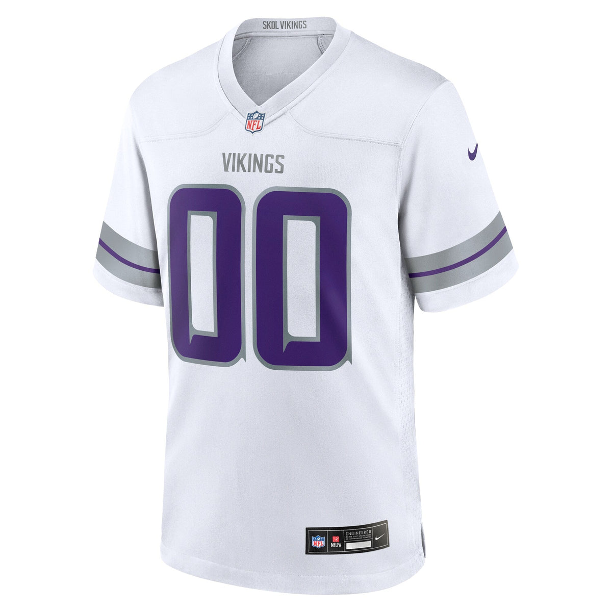 Minnesota Vikings White Alternate Custom Game Jersey product image 3, provided for visual reference and product detail review