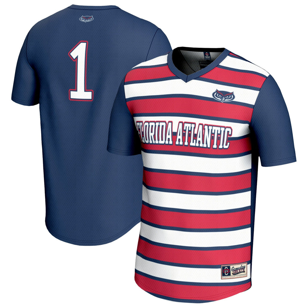 #1 Florida Atlantic Owls Lightweight Collegiate Soccer Fashion Jersey - Navy/Red product image 1, provided for visual
