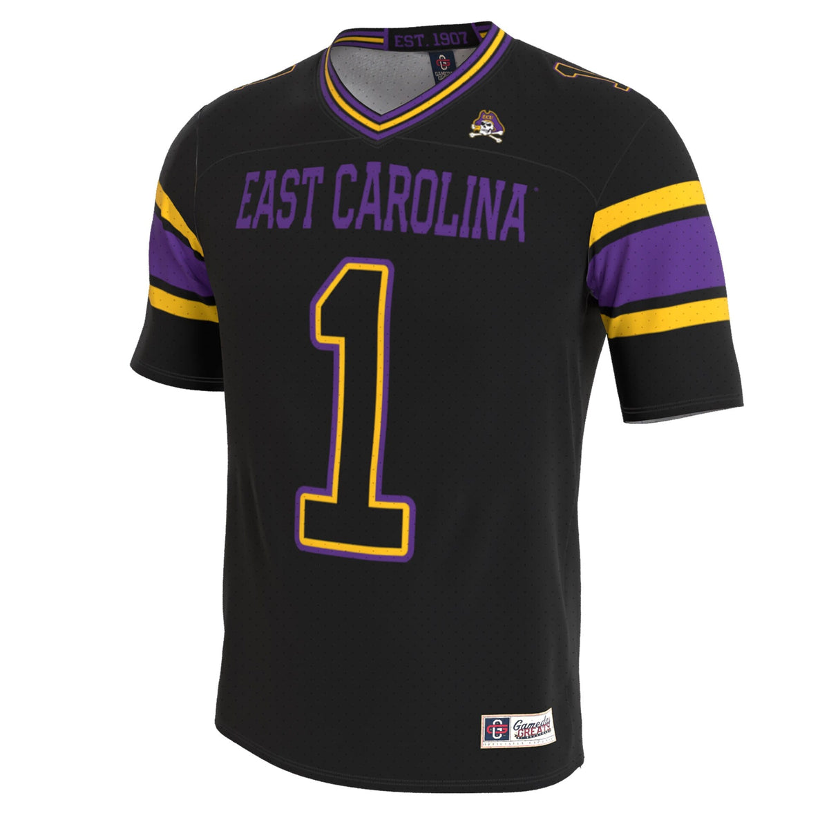 ECU Pirates Lightweight Collegiate Football Blackout Fashion Jersey product image 3, provided for visual reference and