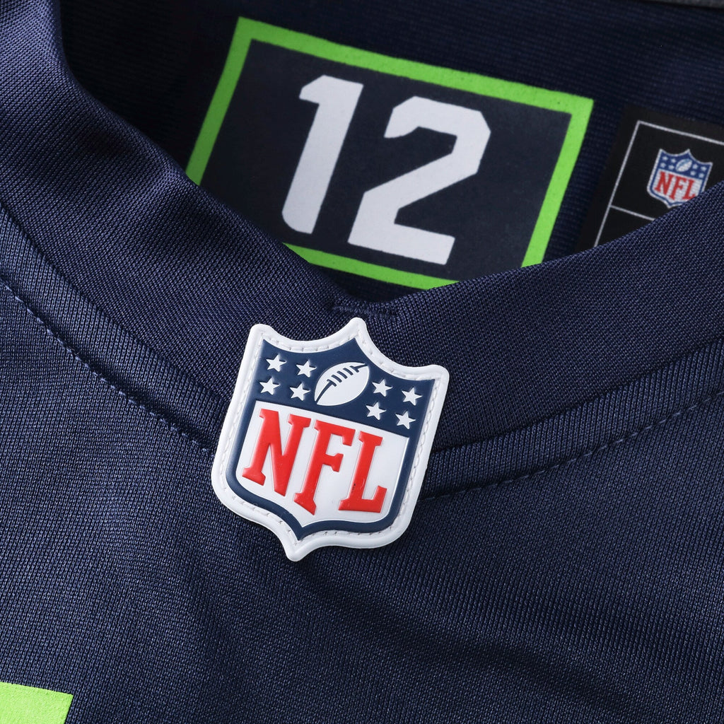 Seattle Seahawks 12s College Navy Team Game Jersey product image 5, provided for visual reference and product detail review