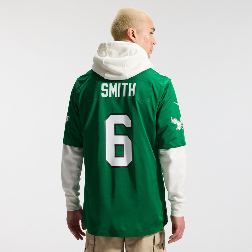 Philadelphia Eagles DeVonta Smith Kelly Green Alternate Game Player Jersey product image 4, provided for visual reference