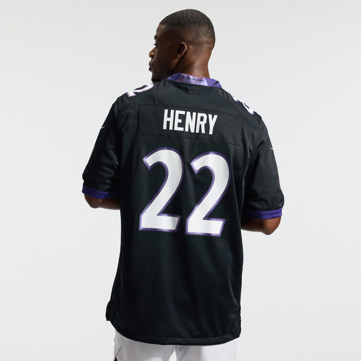 Baltimore Ravens Derrick Henry Black Alternate Game Jersey product image 4, provided for visual reference and product detail