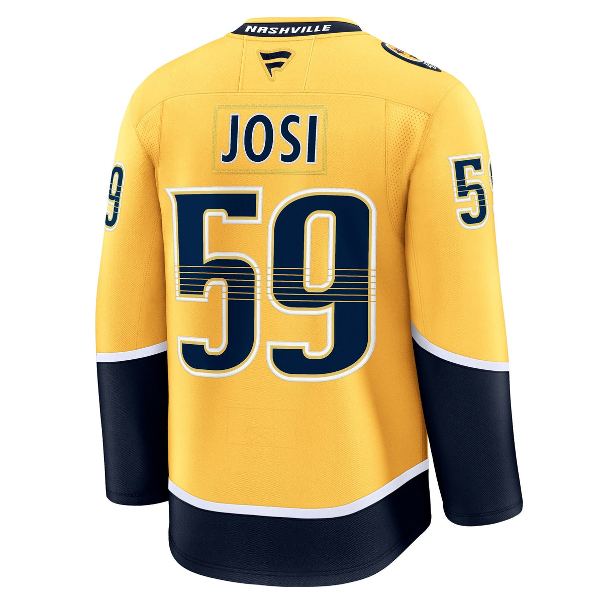 Nashville Predators Roman Josi Yellow Home Premium Jersey product image 4, provided for visual reference and product detail