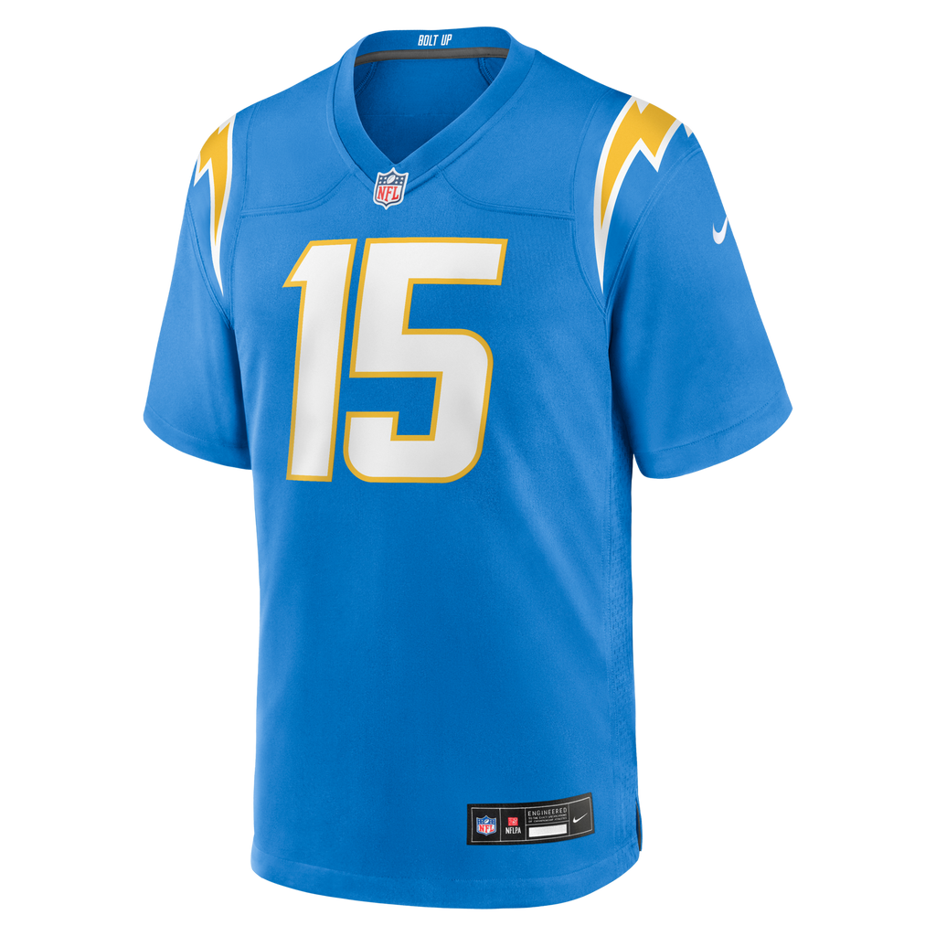Los Angeles Chargers Ladd McConkey Powder Blue Player Game Jersey product image 2, provided for visual reference and product