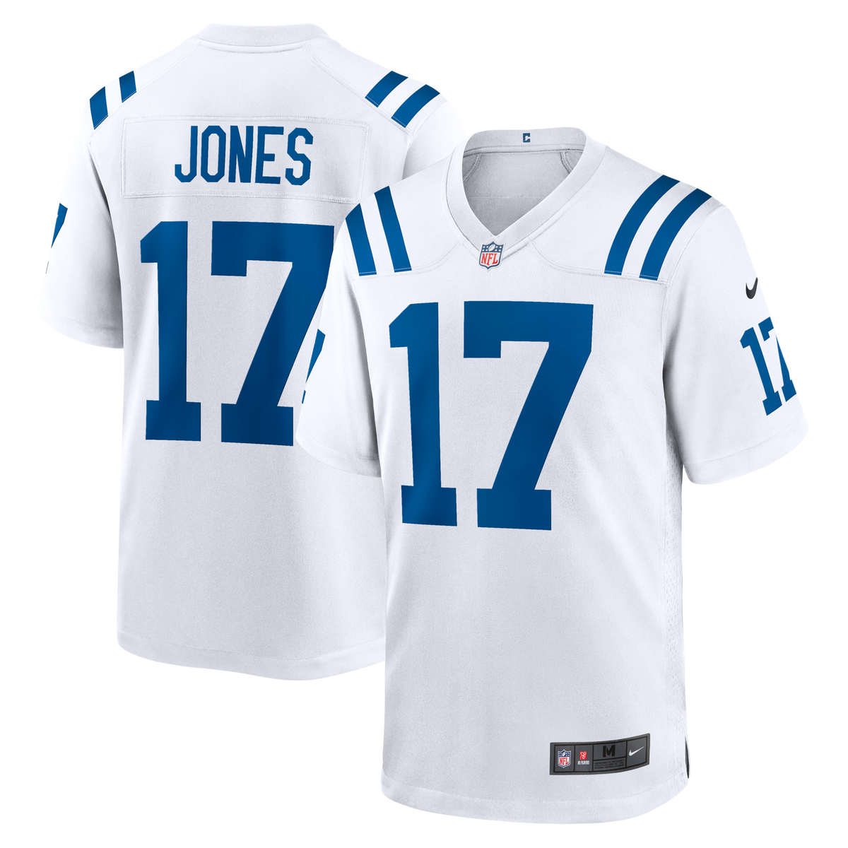 Indianapolis Colts Daniel Jones White Game Jersey product image 2, provided for visual reference and product detail review
