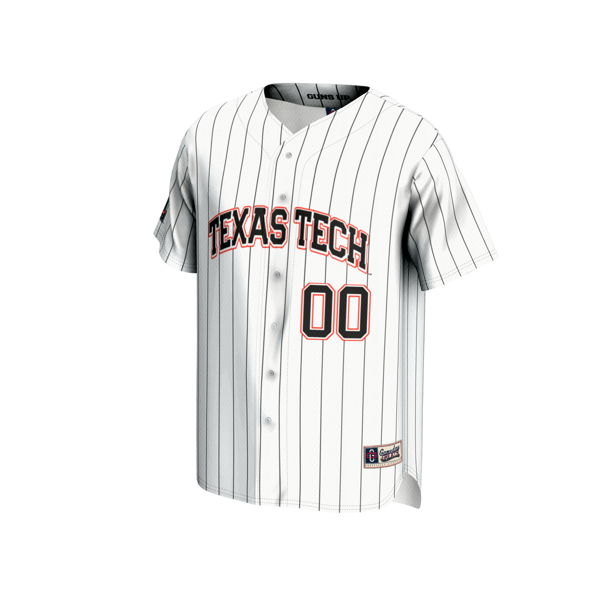 Texas Tech Red Raiders NIL Pick-A-Player Baseball Lightweight Jersey - White product image 3, provided for visual reference