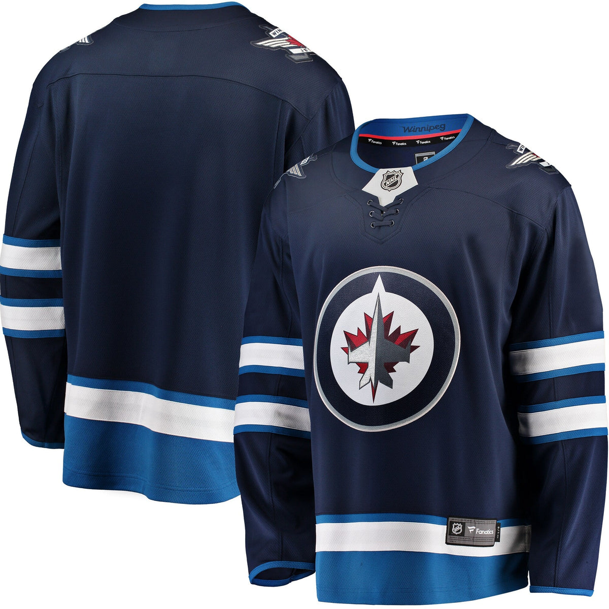 Winnipeg Jets Blue Breakaway Home Jersey product image 2, provided for visual reference and product detail review