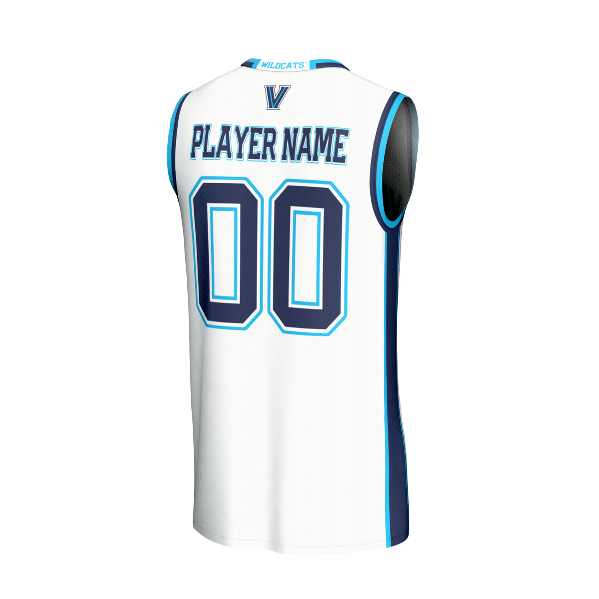 Villanova Wildcats Lightweight Collegiate Basketball NIL Pick-A-Player Fashion Jersey - White product image 4, provided for