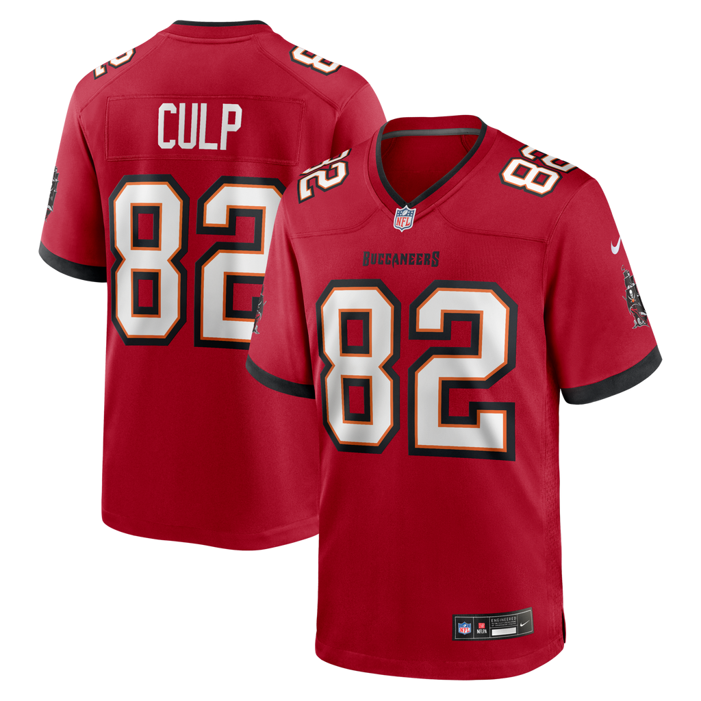 Tampa Bay Buccaneers Devin Culp Red Game Jersey product image 1, provided for visual reference and product detail review