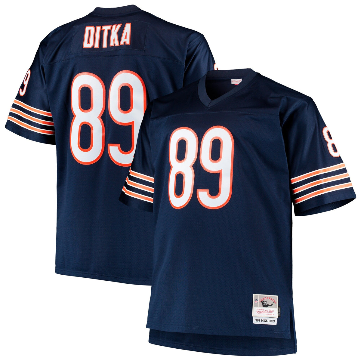 Chicago Bears Mike Ditka Navy Big & Tall 1966 Retired Player Replica Jersey product image 2, provided for visual reference