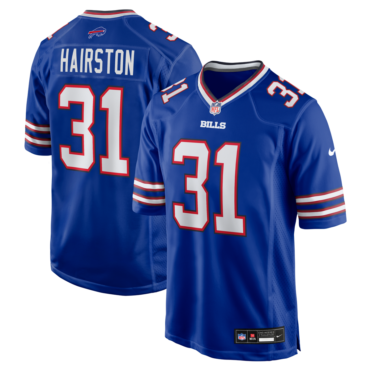 Buffalo Bills Maxwell Hairston Royal Game Player Jersey product image 1, provided for visual reference and product detail
