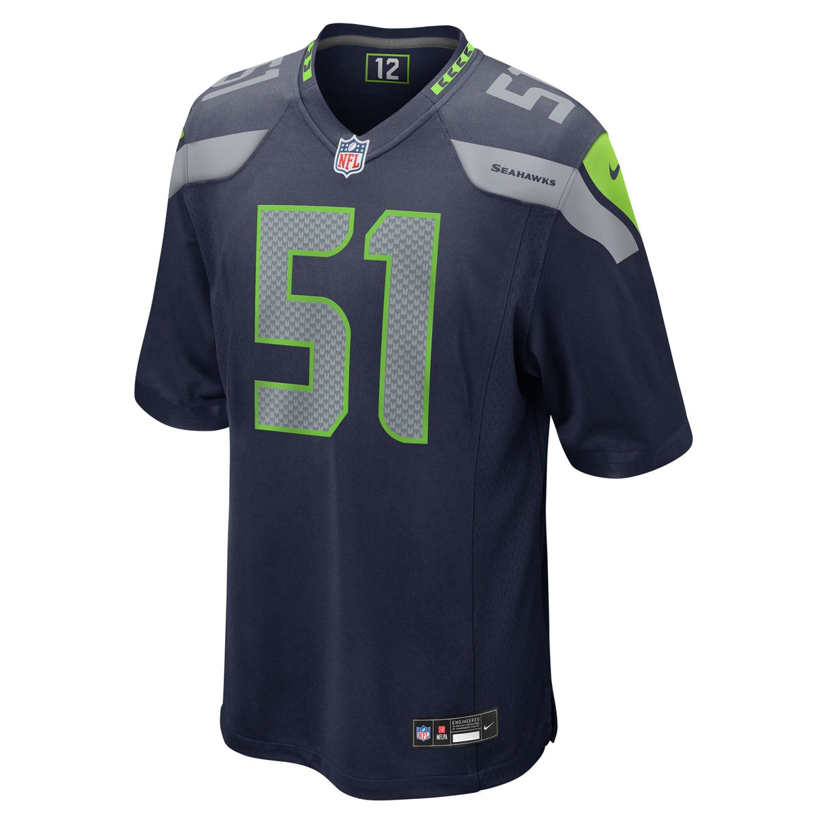 Seattle Seahawks Jared Ivey College Navy Team Game Jersey product image 3, provided for visual reference and product detail