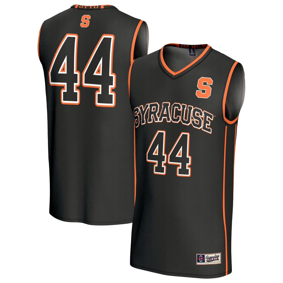 #44 Syracuse Orange Lightweight Collegiate Basketball Fashion Jersey - Black product image 1, provided for visual reference