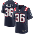 New England Patriots Lawyer Milloy Navy Game Retired Player Jersey product image 1, provided for visual reference and