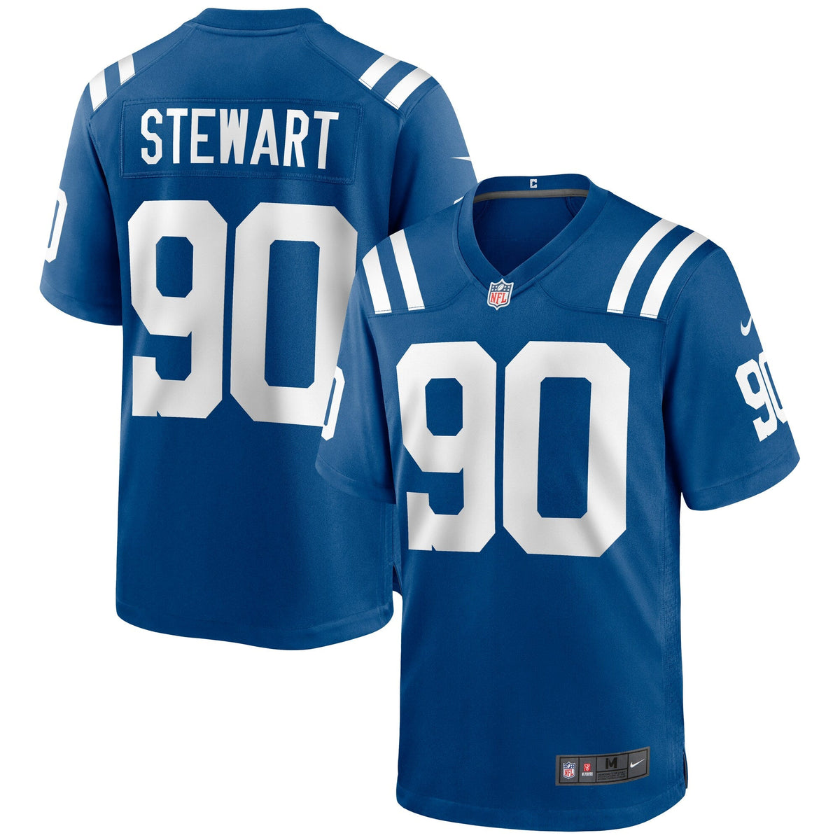 Indianapolis Colts Grover Stewart Royal Game Jersey product image 1, provided for visual reference and product detail review