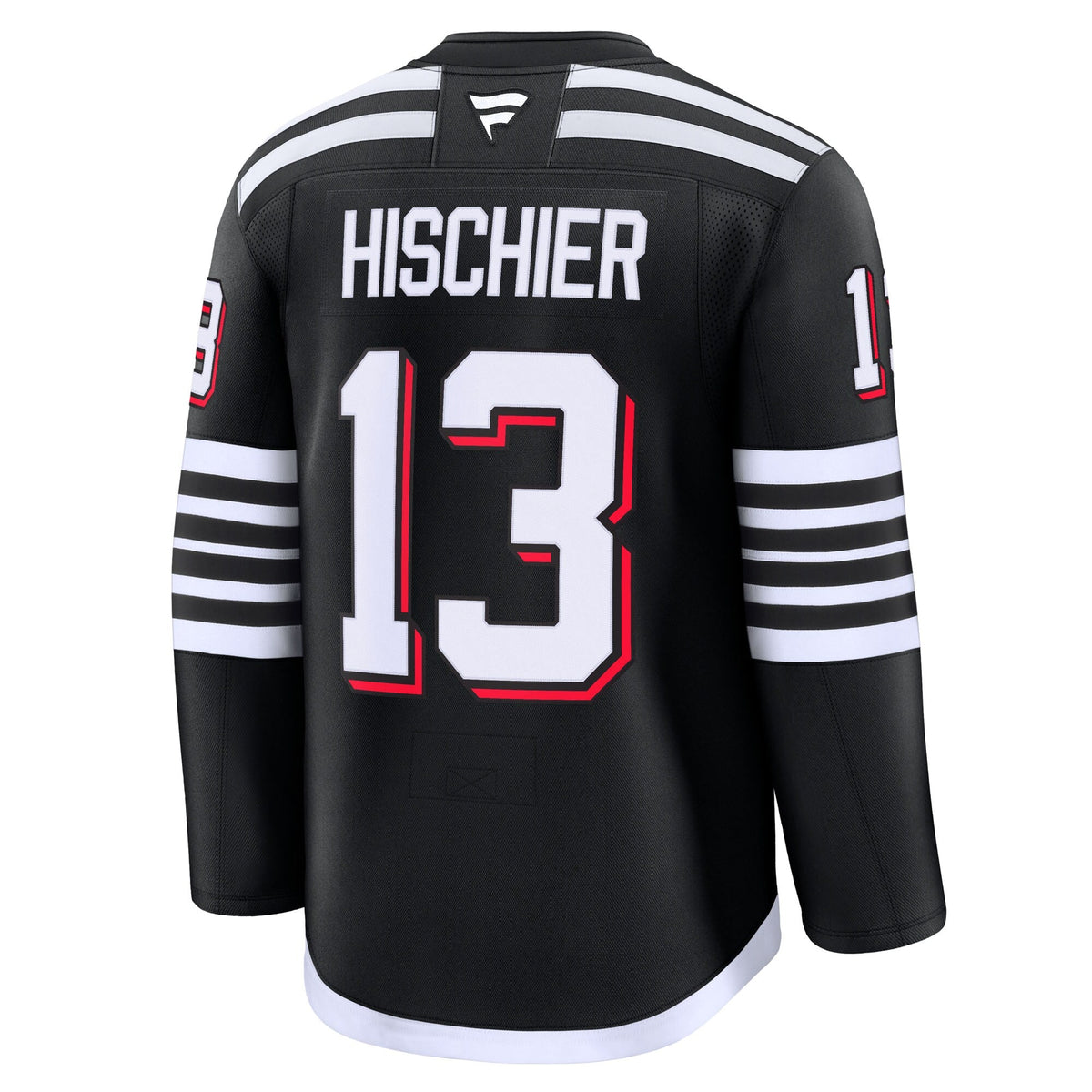 New Jersey Devils Nico Hischier Black Alternate Premium Jersey product image 4, provided for visual reference and product