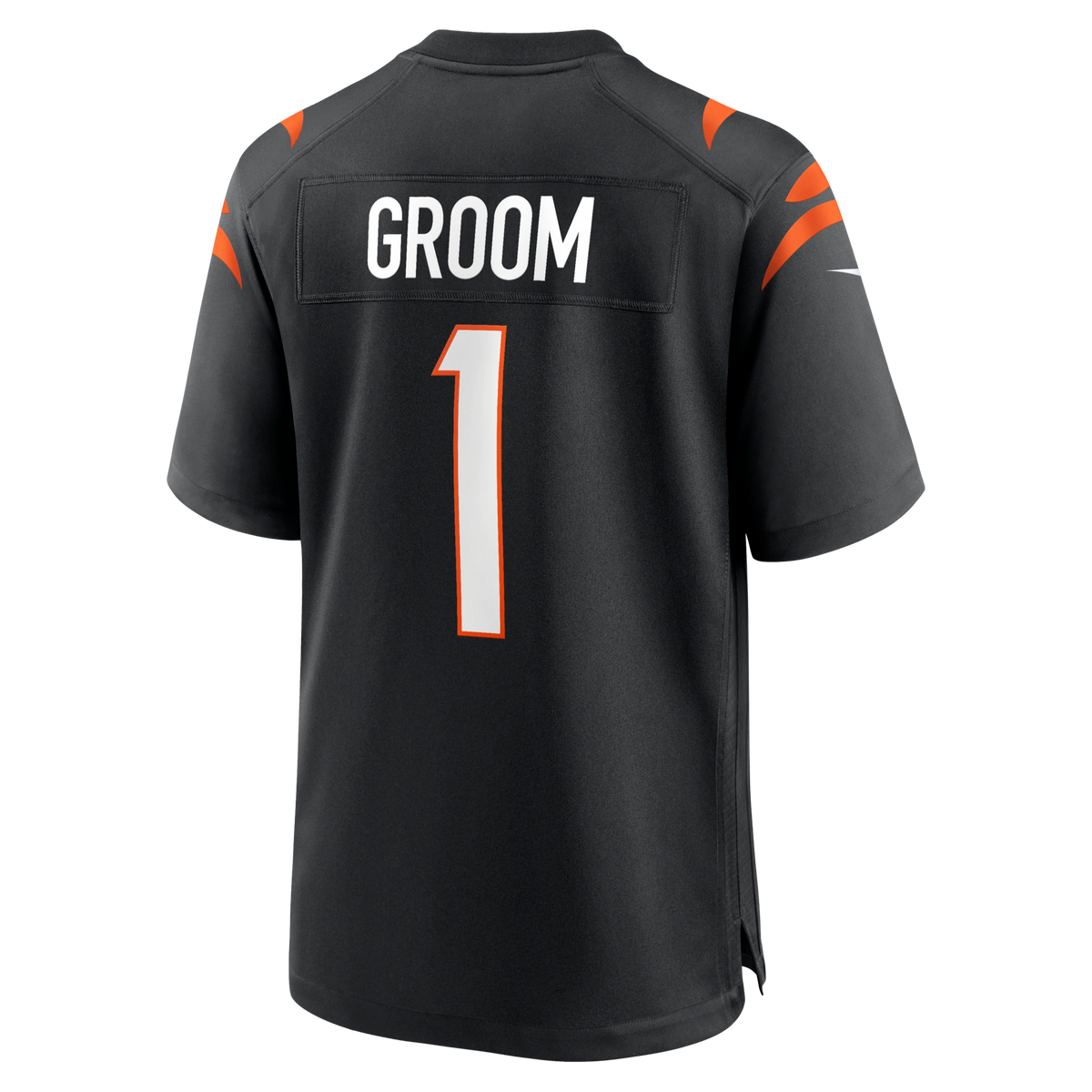 Cincinnati Bengals Number 1 Groom Black Game Jersey product image 3, provided for visual reference and product detail review
