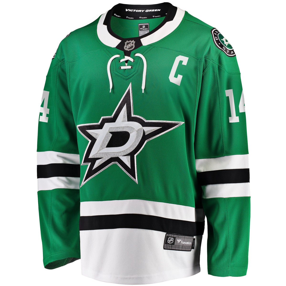 Dallas Stars Jamie Benn Kelly Green Captain Patch Home Breakaway Jersey product image 3, provided for visual reference and