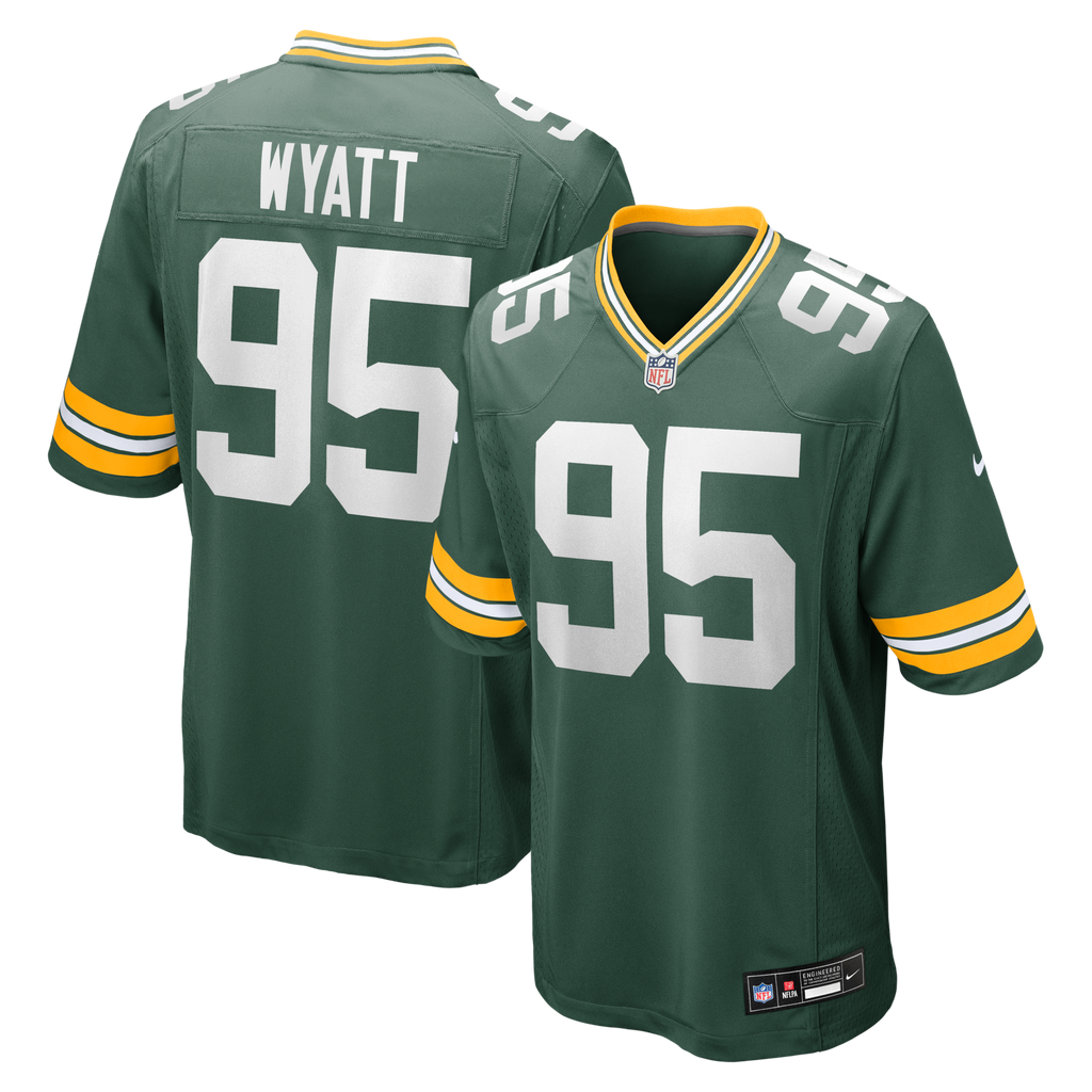 Green Bay Packers Devonte Wyatt Green Player Game Jersey product image 1, provided for visual reference and product detail