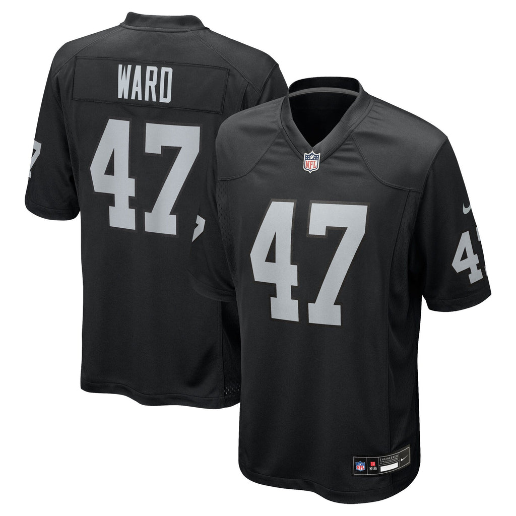 Las Vegas Raiders Alex Ward Black Team Game Jersey product image 1, provided for visual reference and product detail review