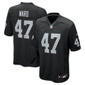 Las Vegas Raiders Alex Ward Black Team Game Jersey product image 1, provided for visual reference and product detail review