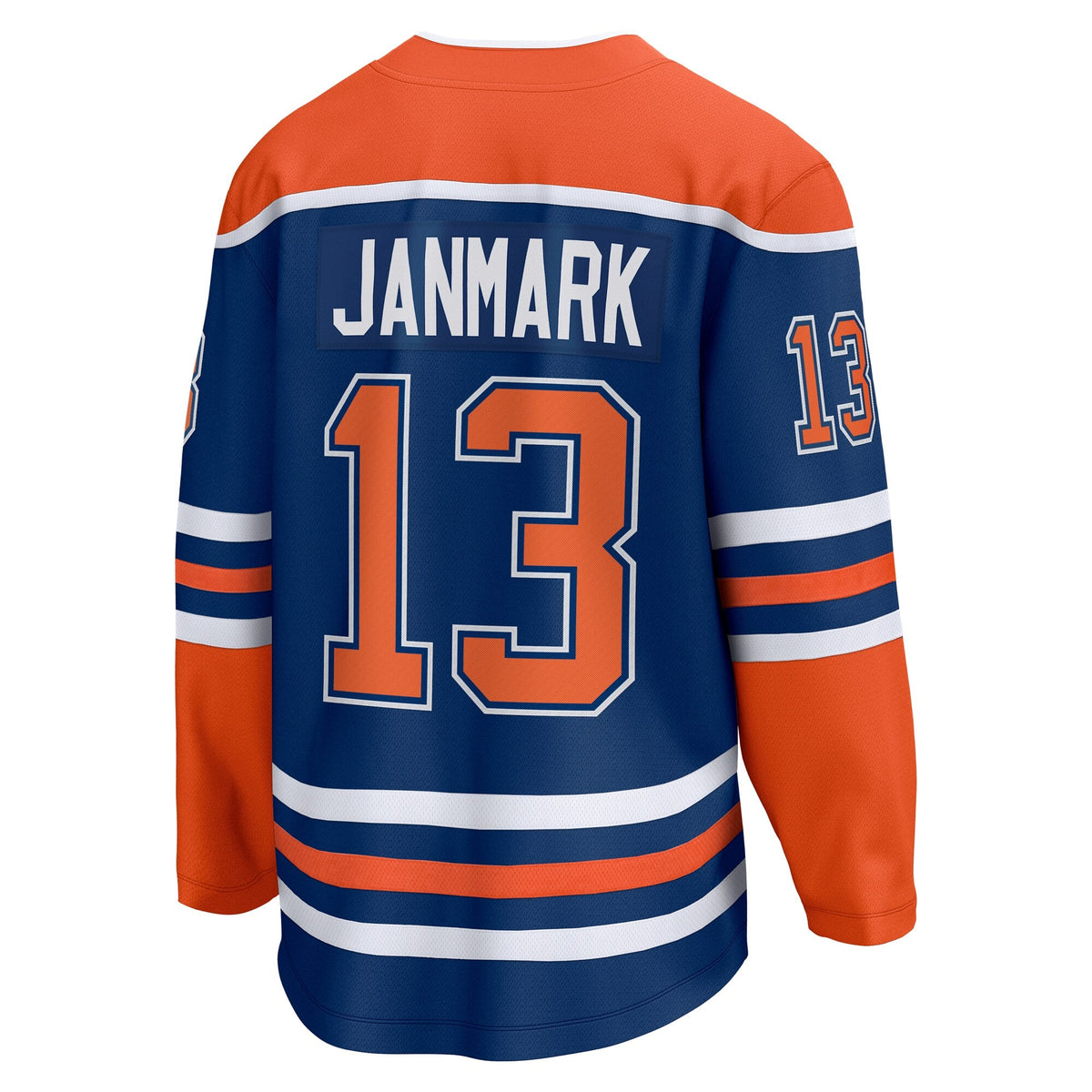 Edmonton Oilers Mattias Janmark Royal Home Breakaway Jersey product image 4, provided for visual reference and product