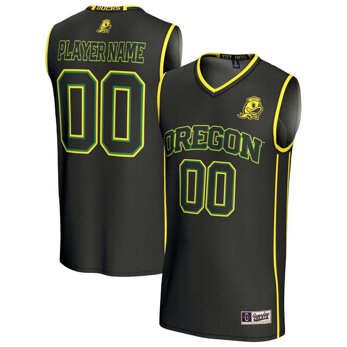 Oregon Ducks Lightweight Collegiate Basketball NIL Pick-A-Player Fashion Jersey - Black product image 1, provided for visual