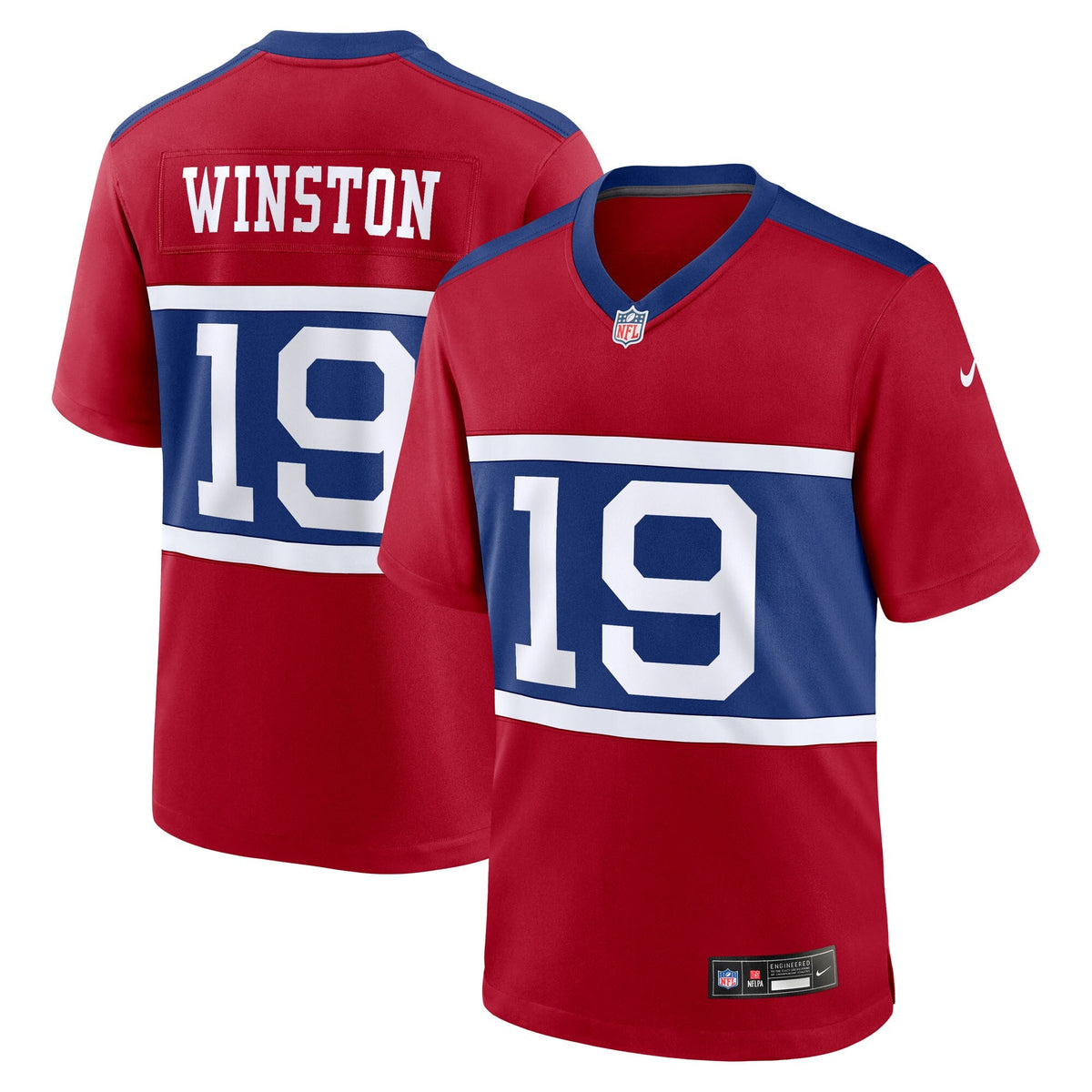 New York Giants Jameis Winston Century Red Alternate Game Jersey product image 2, provided for visual reference and product