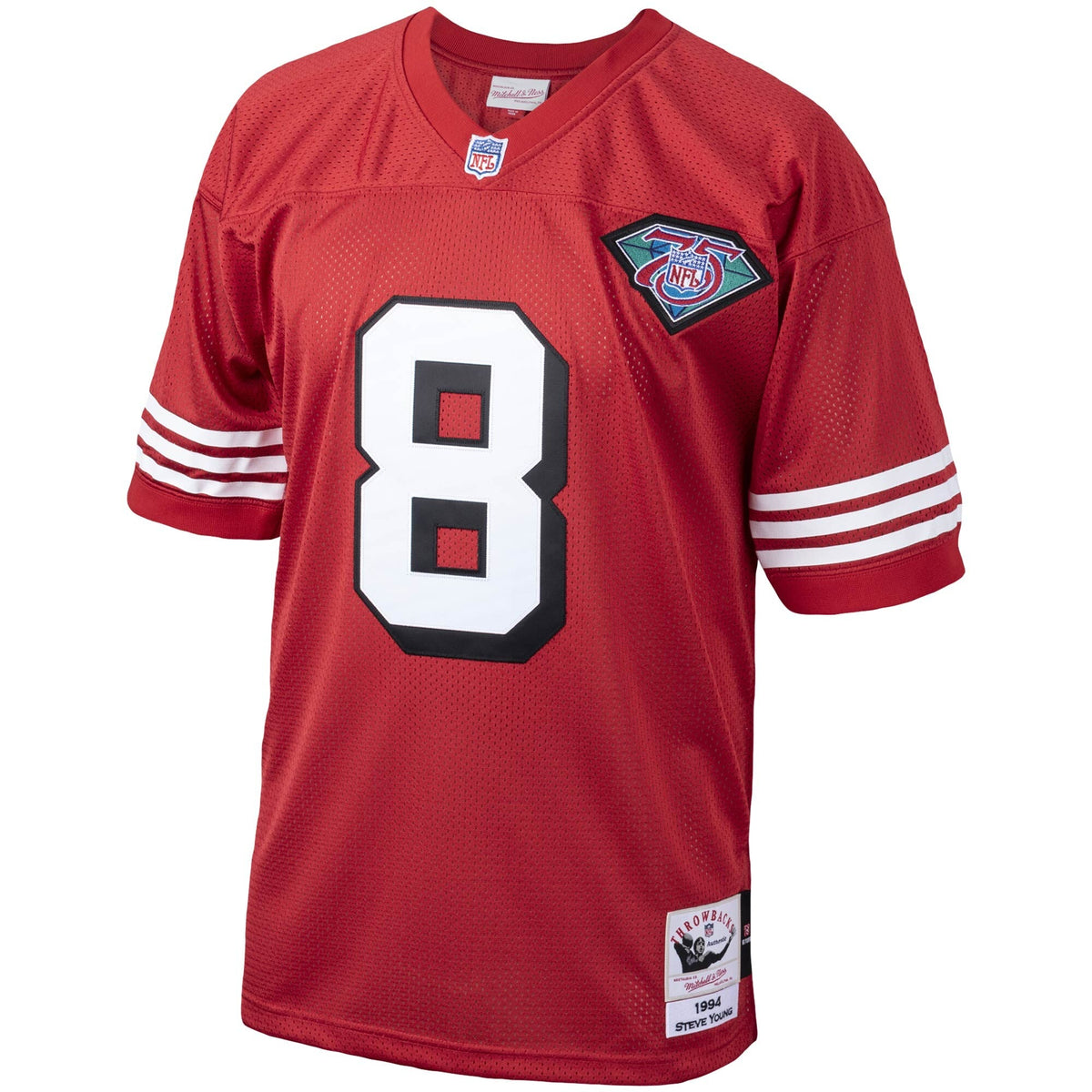 San Francisco 49ers 1994 Steve Young Scarlet Authentic Throwback Retired Player Jersey product image 3, provided for visual