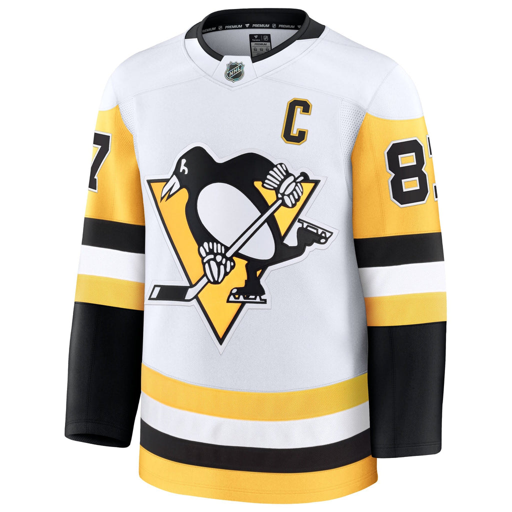 Pittsburgh Penguins Sidney Crosby White Away Premium Jersey product image 3, provided for visual reference and product