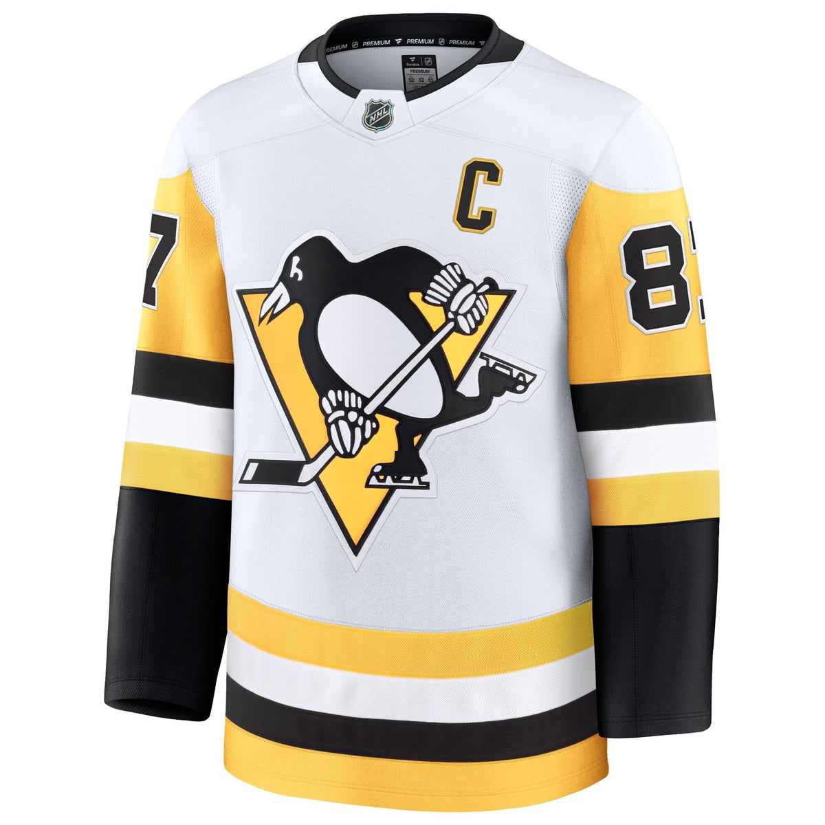Pittsburgh Penguins Sidney Crosby White Away Premium Jersey product image 3, provided for visual reference and product
