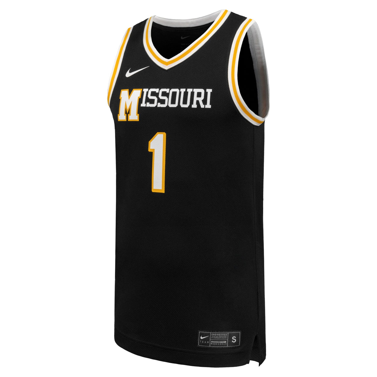 #1 Missouri Tigers Replica Basketball Jersey - Black product image 3, provided for visual reference and product detail review