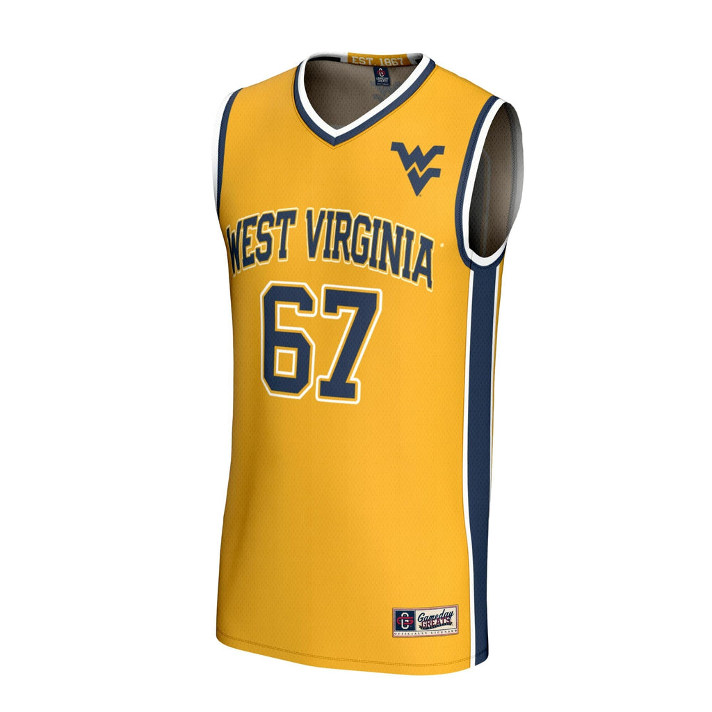 West Virginia Mountaineers Lightweight Collegiate Basketball Fashion Jersey - Gold product image 3, provided for visual