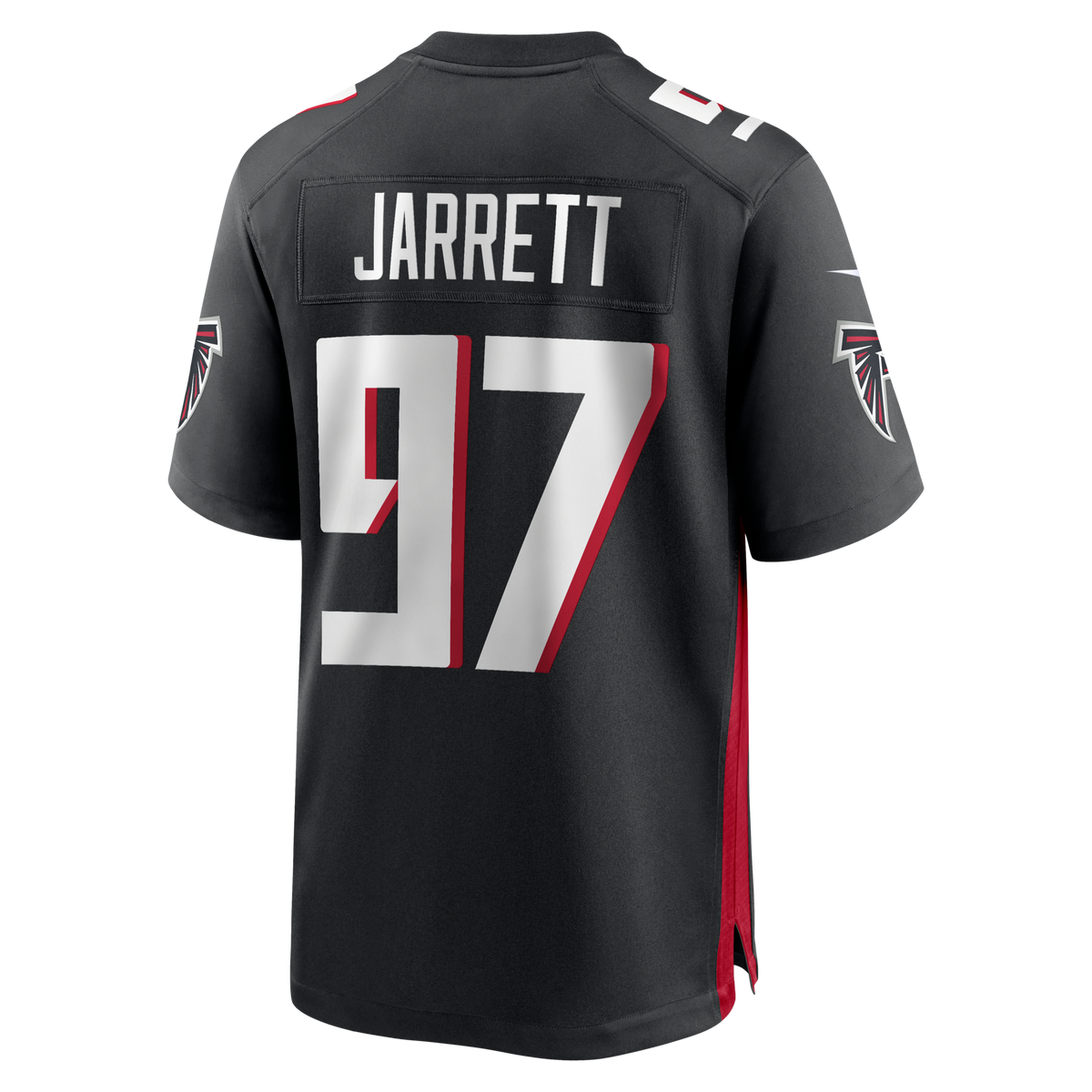 Atlanta Falcons Grady Jarrett Black Game Player Jersey product image 3, provided for visual reference and product detail