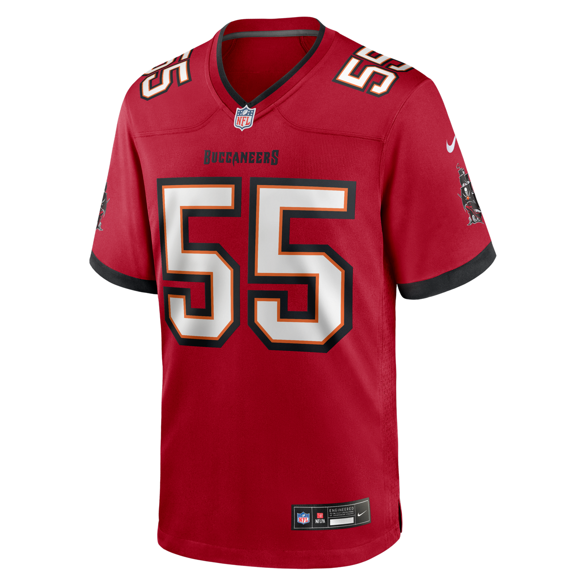 Tampa Bay Buccaneers Derrick Brooks Red Game Retired Player Jersey product image 2, provided for visual reference and