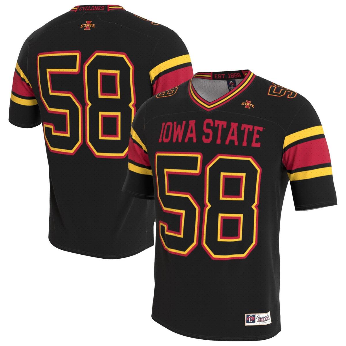 Iowa State Cyclones Lightweight Collegiate Football Blackout Fashion Jersey product image 2, provided for visual reference